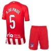 Maillot de Supporter Atlético Madrid R. De Paul 5 Domicile 2023-24 Pour Enfant